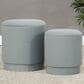 Lumisource Marla 2-Piece Upholstered Ottoman Set in Light Green Velvet, , large