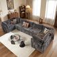 HOMLUX 7-Piece U-Shaped Mod Sectional in Gray, , large