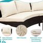 HOMLUX 5 Pieces All-Weather Brown PE Rattan Wicker Sofa Set in Beige, , large