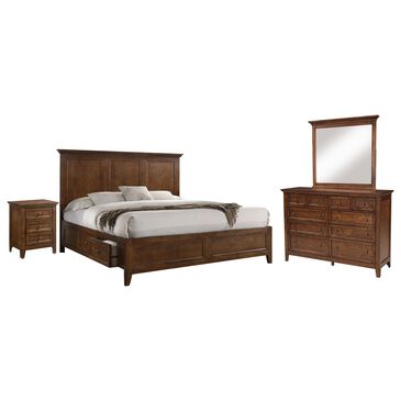Hawthorne Furniture San Mateo 4-Piece Queen Storage Bedroom Set in Tuscan, , large