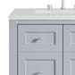 James Martin Vanities Breckenridge 30" Single Bathroom Vanity in Serenity Blue with 3 cm Lime Delight Quartz Top and Rectangular Sink, , large