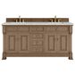 James Martin Vanities Brookfield 72" Double Bathroom Vanity in Pecan with 3cm Eternal Jasmine Pearl Quartz Top and Rectangular Sinks, , large
