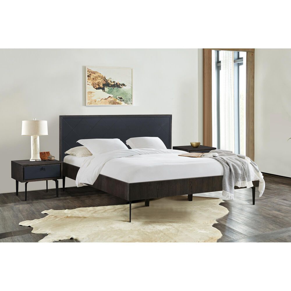 Blue River Cross 1 Drawer Nightstand in Dark Gray, , large