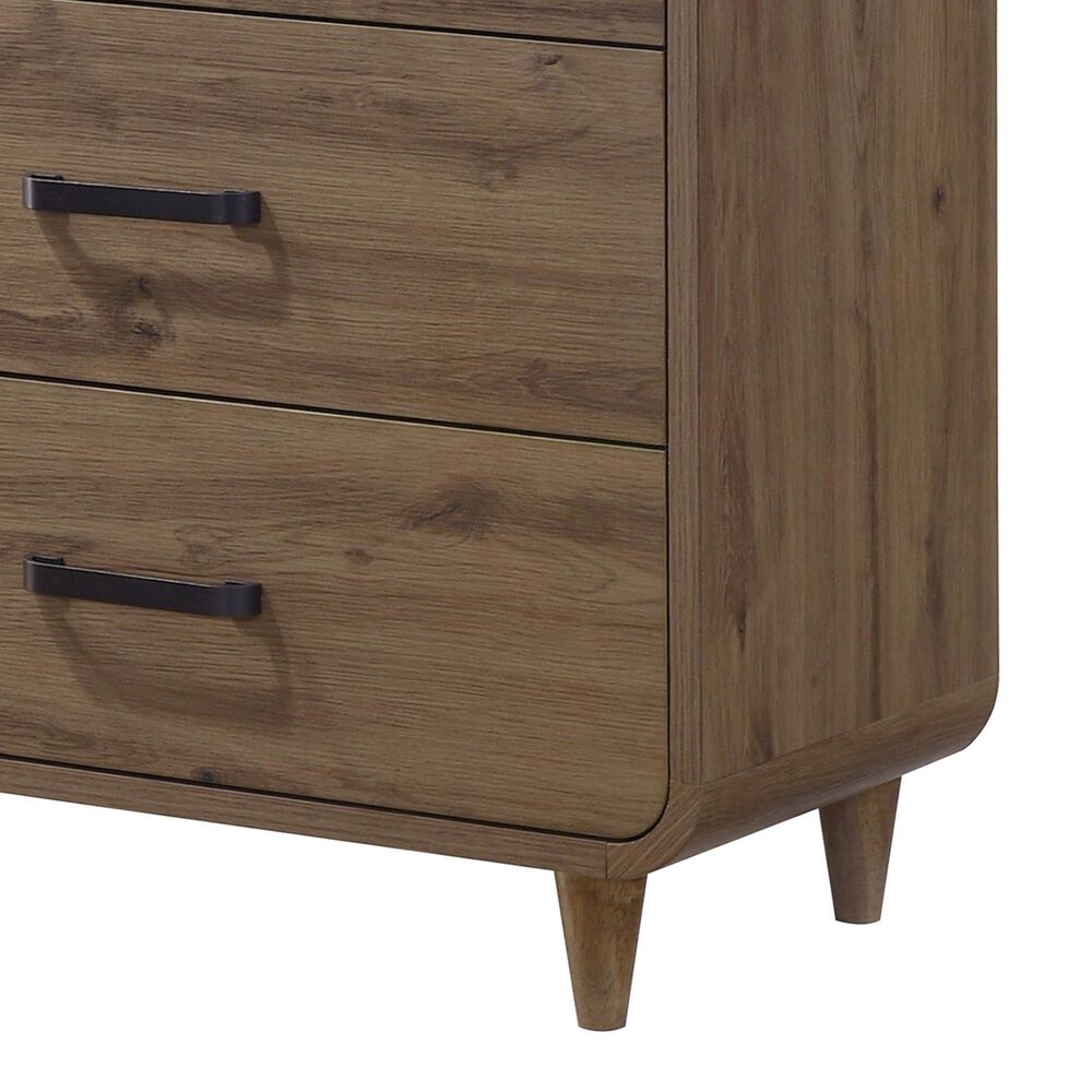 Crown Mark Nyomi King Panel Bed with Dresser and Nightstand in Light Brown, , large
