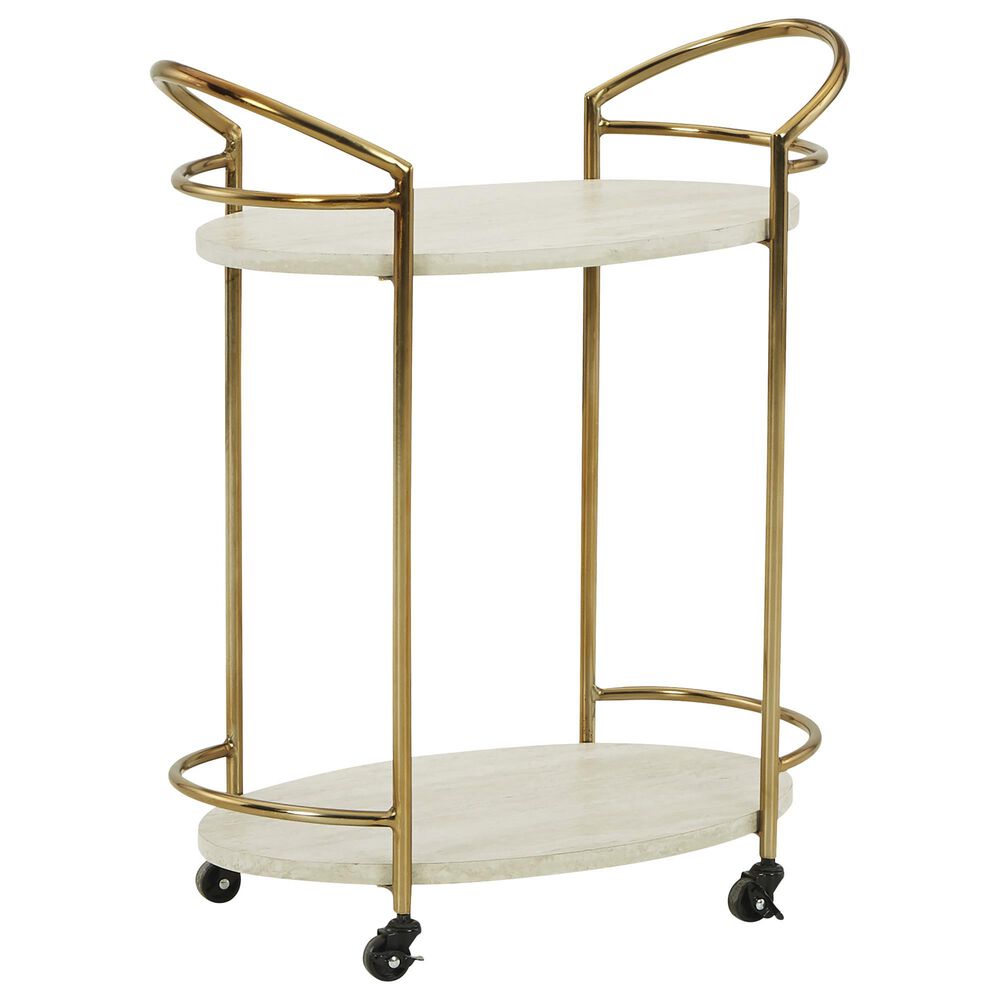 Ashley Tarica Bar Cart in Cream and Gold, , large