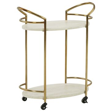 Ashley Tarica Bar Cart in Cream and Gold, , large