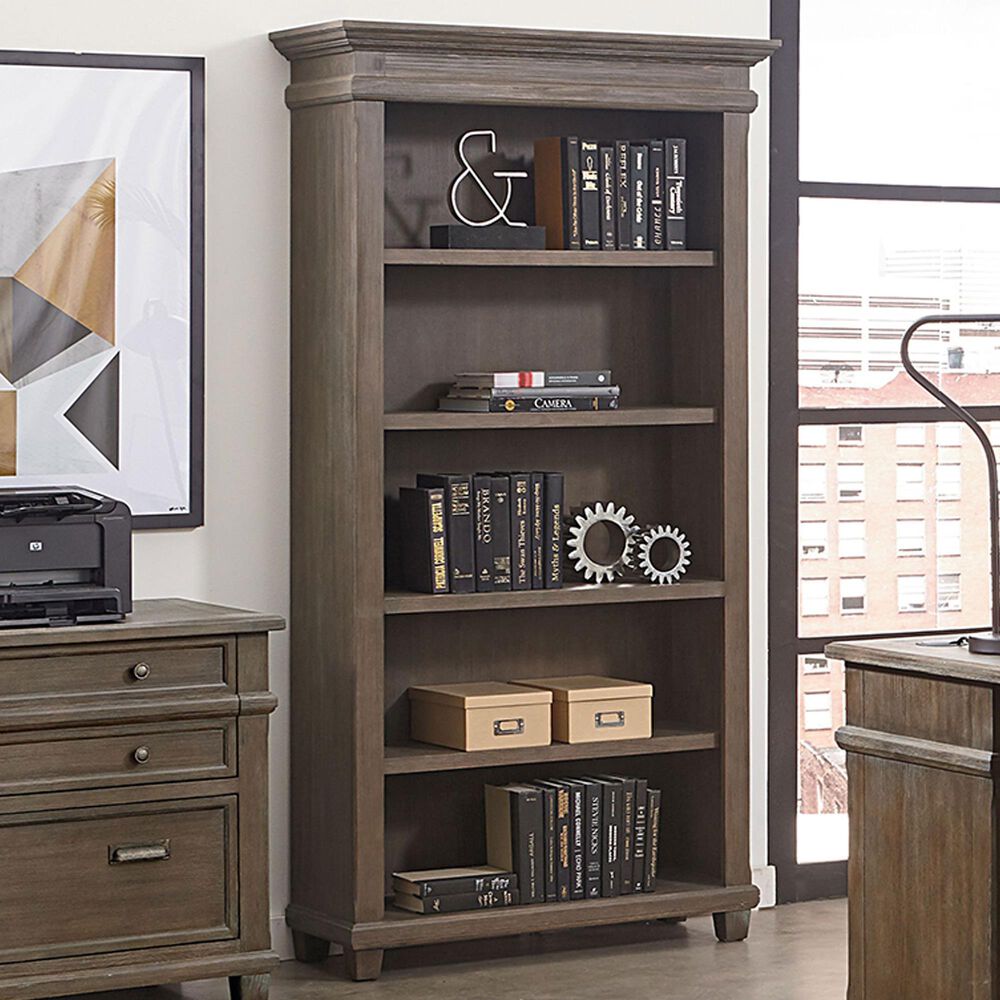 Wycliff Bay Carson Open Bookcase in Weathered Dove, , large