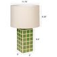 Creative Coop Zara Stoneware Table Lamp in Green and White, , large