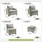 HOMLUX 7-Piece Modular Patio  Conversation Set in Dark Gray, , large