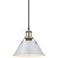 Golden Lighting Orwell 1-Light Small Pendant with Dusky Blue Shade in Aged Brass, , large