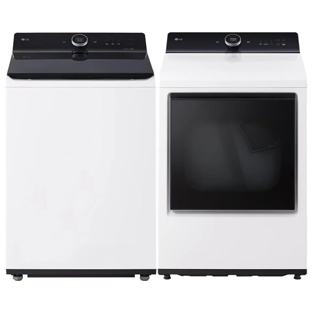 LG 5.5 Cu. Ft. Smart Top Load Washer and 7.3 Cu. Ft. Gas Dryer Laundry Pair in White, , large