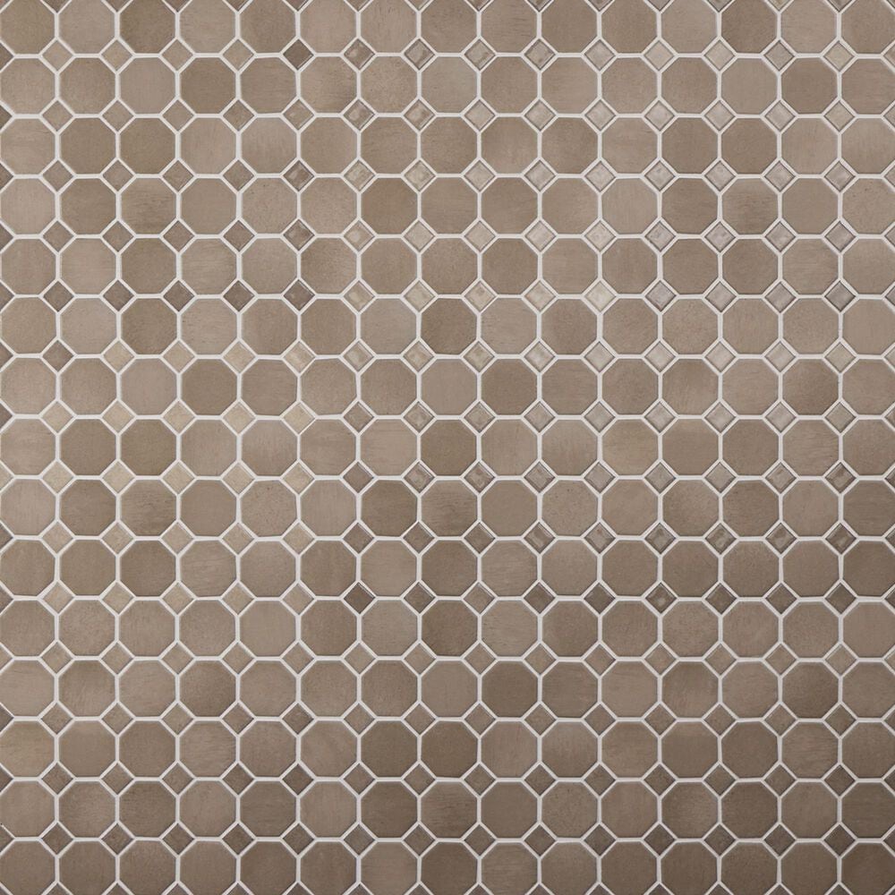 Dal-Tile Relicca Antique 12" x 12" Octagon Dot Ceramic Mosaic Sheet, , large