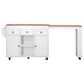 HOMLUX 86" Kitchen Island with Extendable Dining Table in White, , large