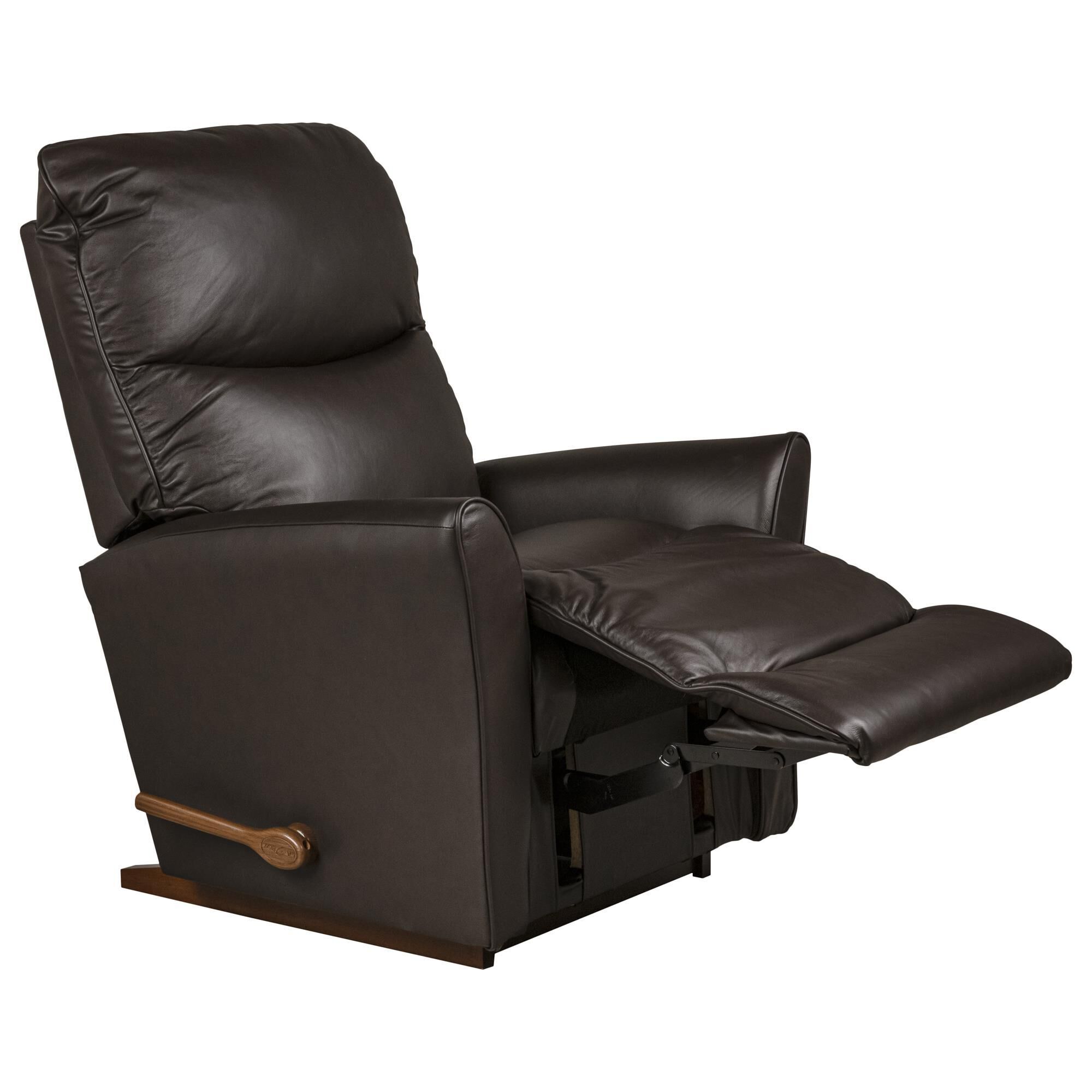 La-Z-Boy Rowan Leather Manual Rocker Recliner in Dark Brown