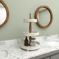 Maple and Jade Farmhouse Tiered Server in Distressed White and Dark Mocha, , large