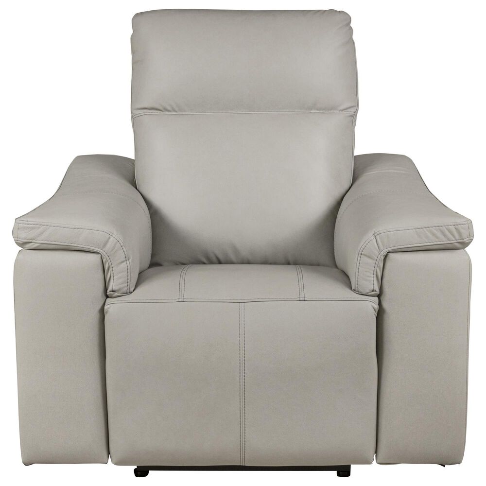 Elran Furniture Kayce Leather Power Recliner in Verona Gray, , large