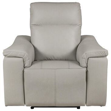Elran Furniture Kayce Leather Power Recliner in Verona Gray, , large