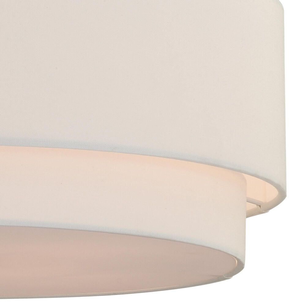 Vaxcel Burnaby 4-Light Semi-Flush Mount with White Linen Shade in Matte Brass, , large