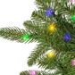 The Gerson Company 7.5" Pre-Lit Artificial Natural Cut Narrow Saginaw Spruce with Multicolored Lights in Green, , large