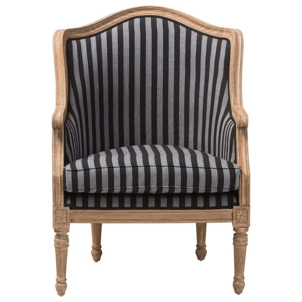 Baxton Studio Charlemagne Accent Chair in Grey and Black, , large