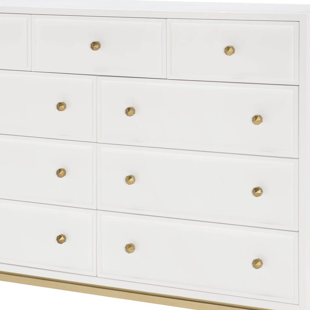 Legacy Classic Chelsea 9-Drawer Bureau in White and Gold, , large