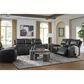 Ashley Glossmore Manual Reclining Loveseat in Black, , large