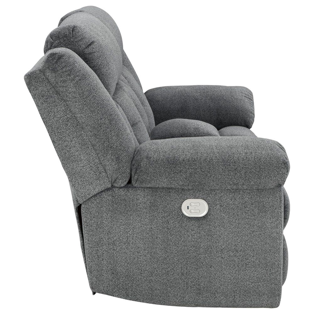 Ashley Tip-Off Power Reclining Loveseat in Slate, , large