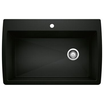 Blanco Diamond Super Single Dual Mount Kitchen Sink in Coal Black, , large