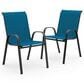 Furniture of America Nina Stacking Patio Arm Chair in Blue ( Set of 2), , large