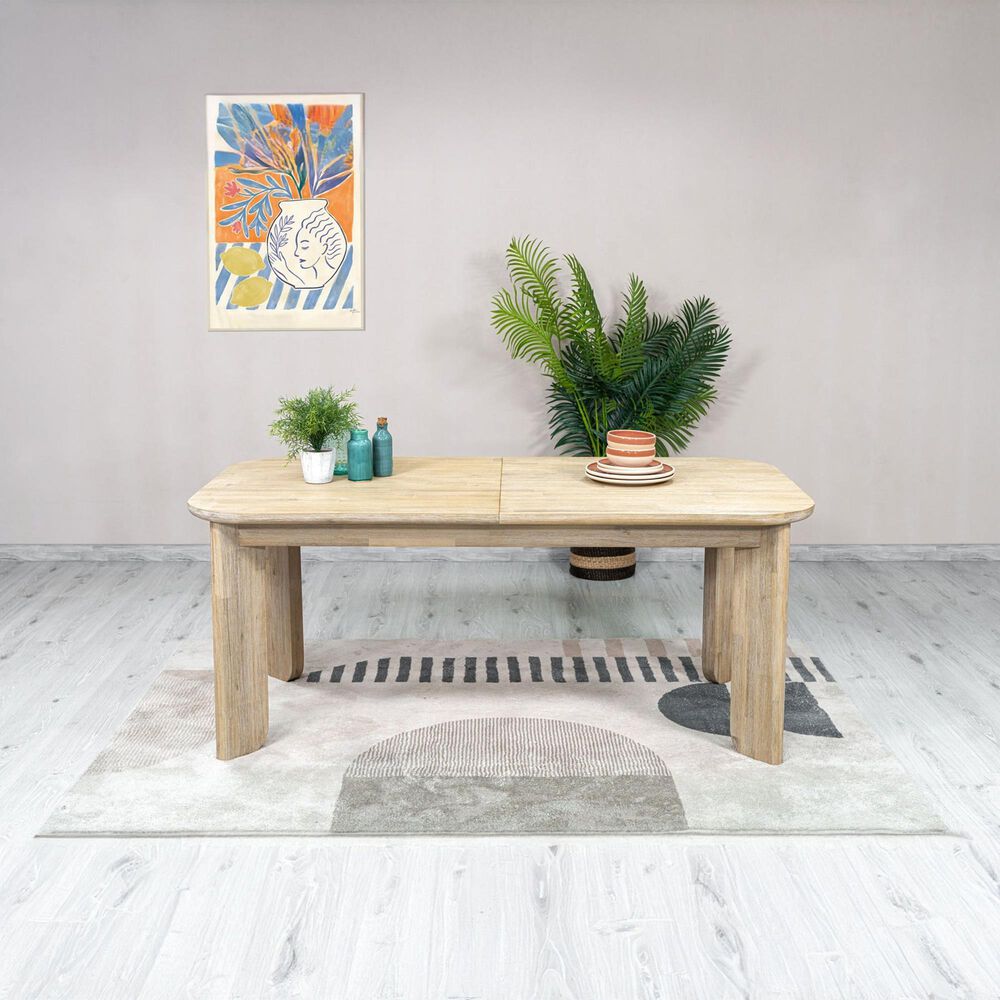 LH Imports Haru Extension Dining Table in Sand Wash  - Table Only, , large