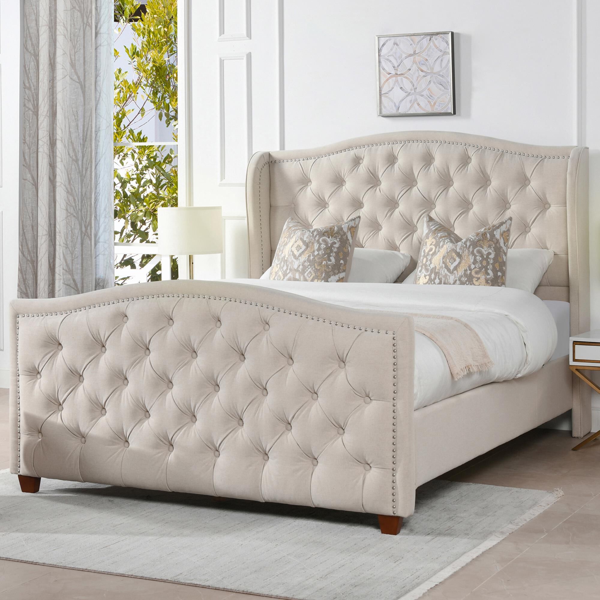 Marlon tufted upholstered shop standard bed
