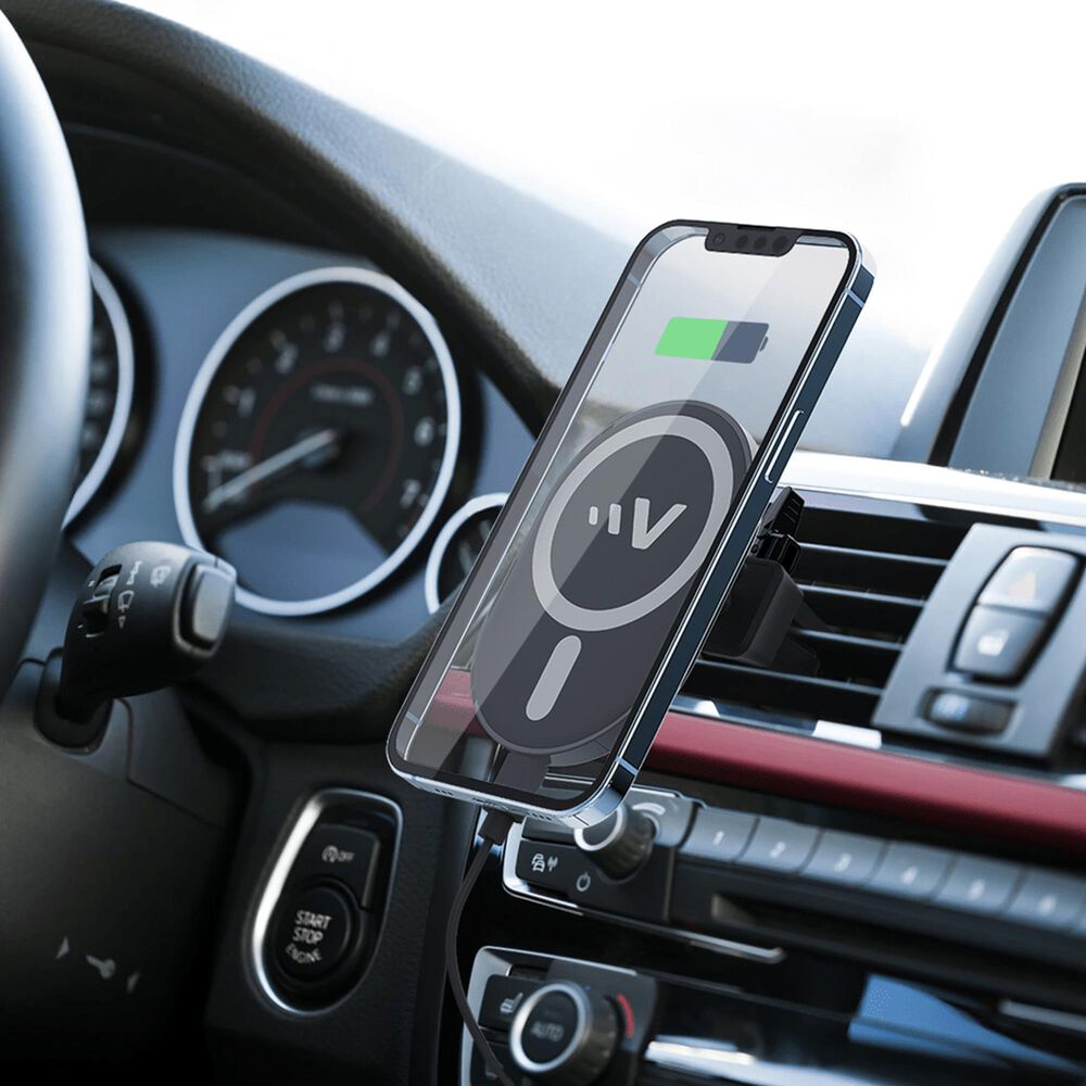 Ventev 15W Magnetic Wireless Car Charger Mount in Black, , large