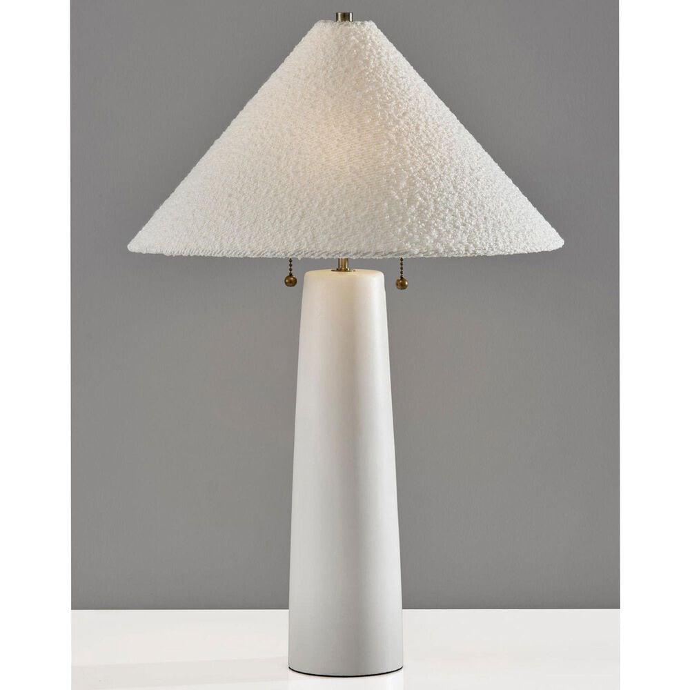 Adesso Waylon Table Lamp in White and Antique Brass, , large