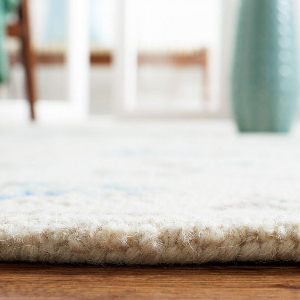 Safavieh Micro-Loop Oriental 5&#39; Square Ivory and Grey Area Rug, , large