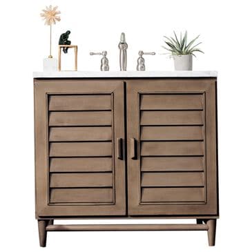 James Martin Vanities Portland 36" Single Bathroom Vanity in Whitewashed Walnut with 3 cm Eternal Jasmine Pearl Quartz Top and Rectangular Sink, , large