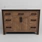 Lexora Home Ziva 48" Single Bathroom Vanity in Rustic Barnwood with 2 cm White Quartz Top and Rectangular Sink, , large
