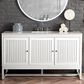 James Martin Vanities Addison 60" Double Bathroom Vanity in Glossy White with 3 cm Eternal Marfil Quartz Top and Rectangular Sinks, , large