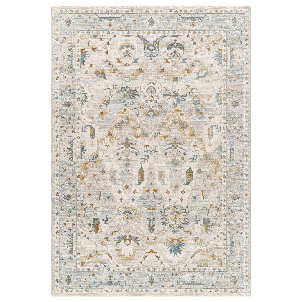 Surya Dresden Off-White, Taupe, Dusty Sage, Deep Teal, Light Gray, Olive and Mustard 7'10" x 10'2" Area Rug, , large