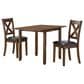 Mayberry Hill Alex Dining Drop Leaf Table and 2 Dining Side Chairs in Espresso and Black, , large