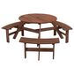 Hearth and Haven 4-Piece Patio Picnic Table with Benches in Brown, , large