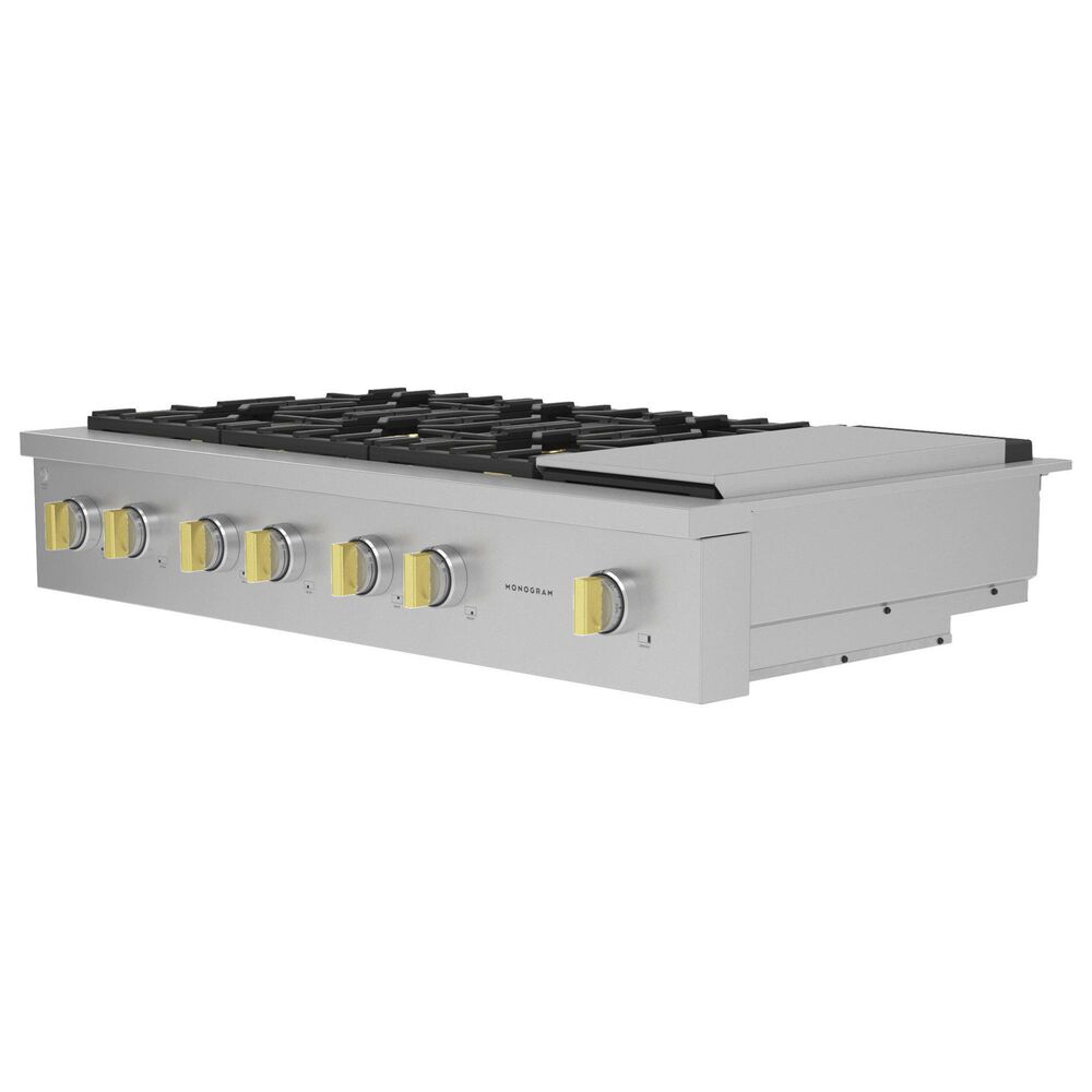 Monogram 48&quot; Professional Gas Rangetop with 6 Burners and Griddle in Stainless Steel, , large