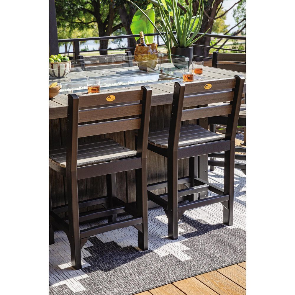 Amish Orchard Island Counter Side Chair in Coastal Gray and Black, , large