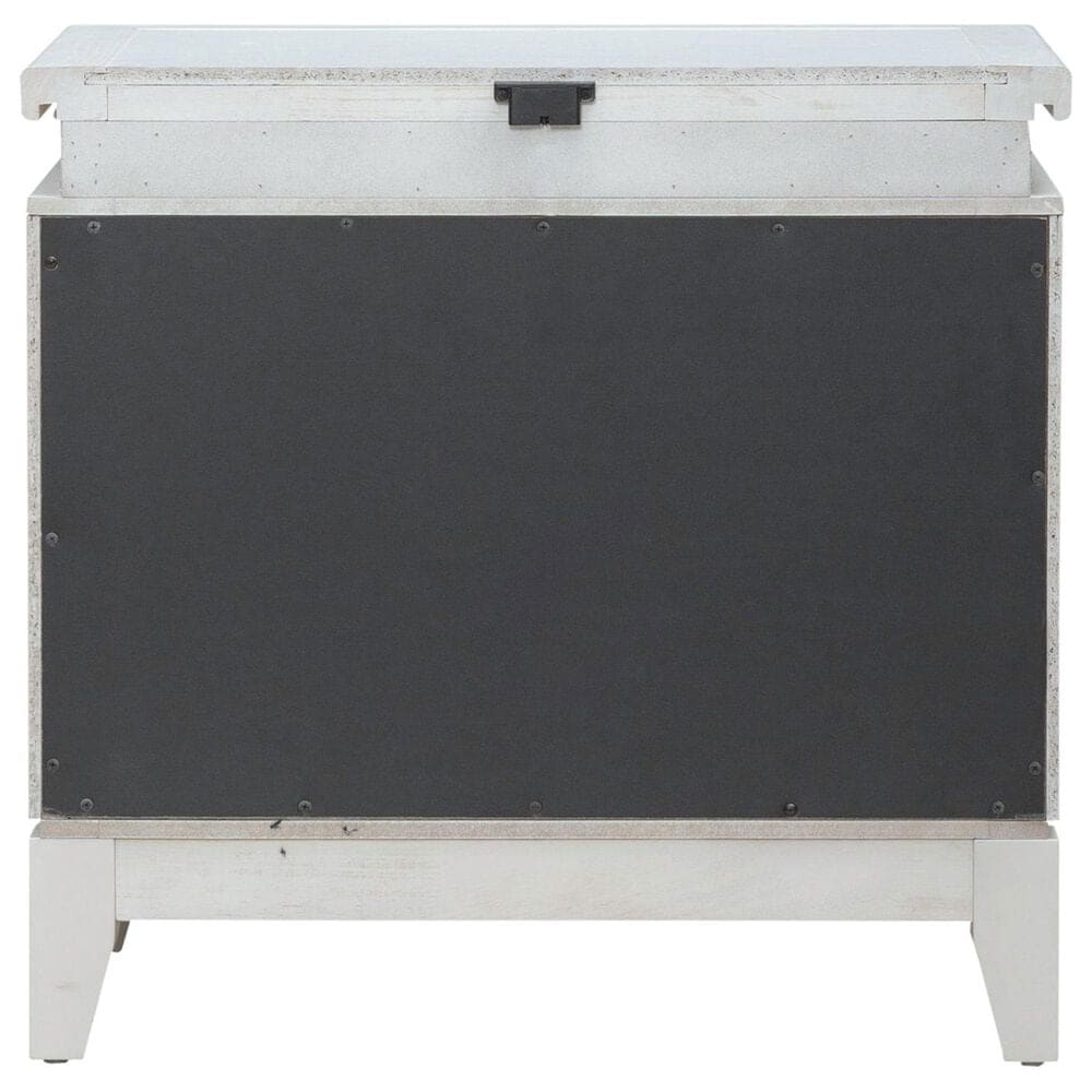 Belle Furnishings Reflections 2-Drawer Nightstand in Pearl White and Rhinestone, , large