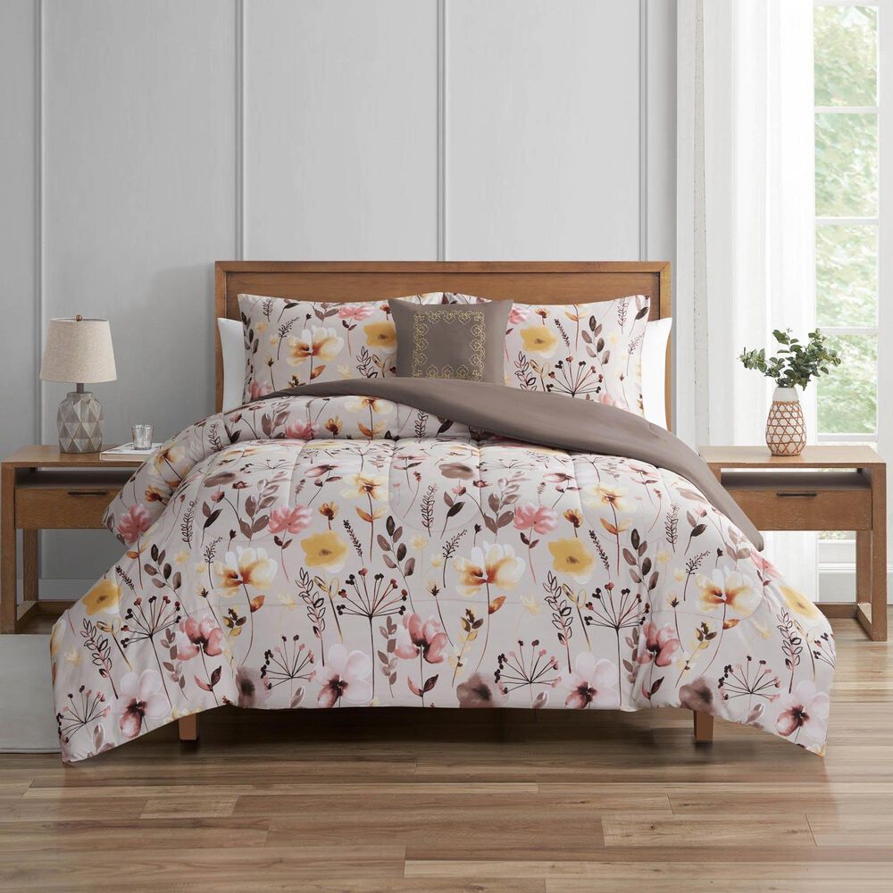 BCP Home Zoa 4-Piece King Comforter Set in Taupe, , large