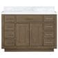 Lexora Home Abbey 48" Single Bathroom Vanity in Grey Oak with 2 cm White Carrara Marble Top and Rectangular Sink, , large