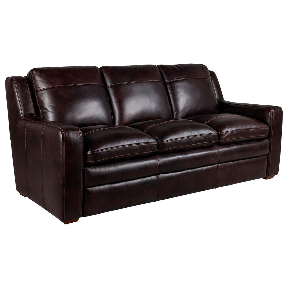 Bordeaux &amp; Co 4-Piece Stationary Leather Living Room Set in Berlin Dark Brown, , large