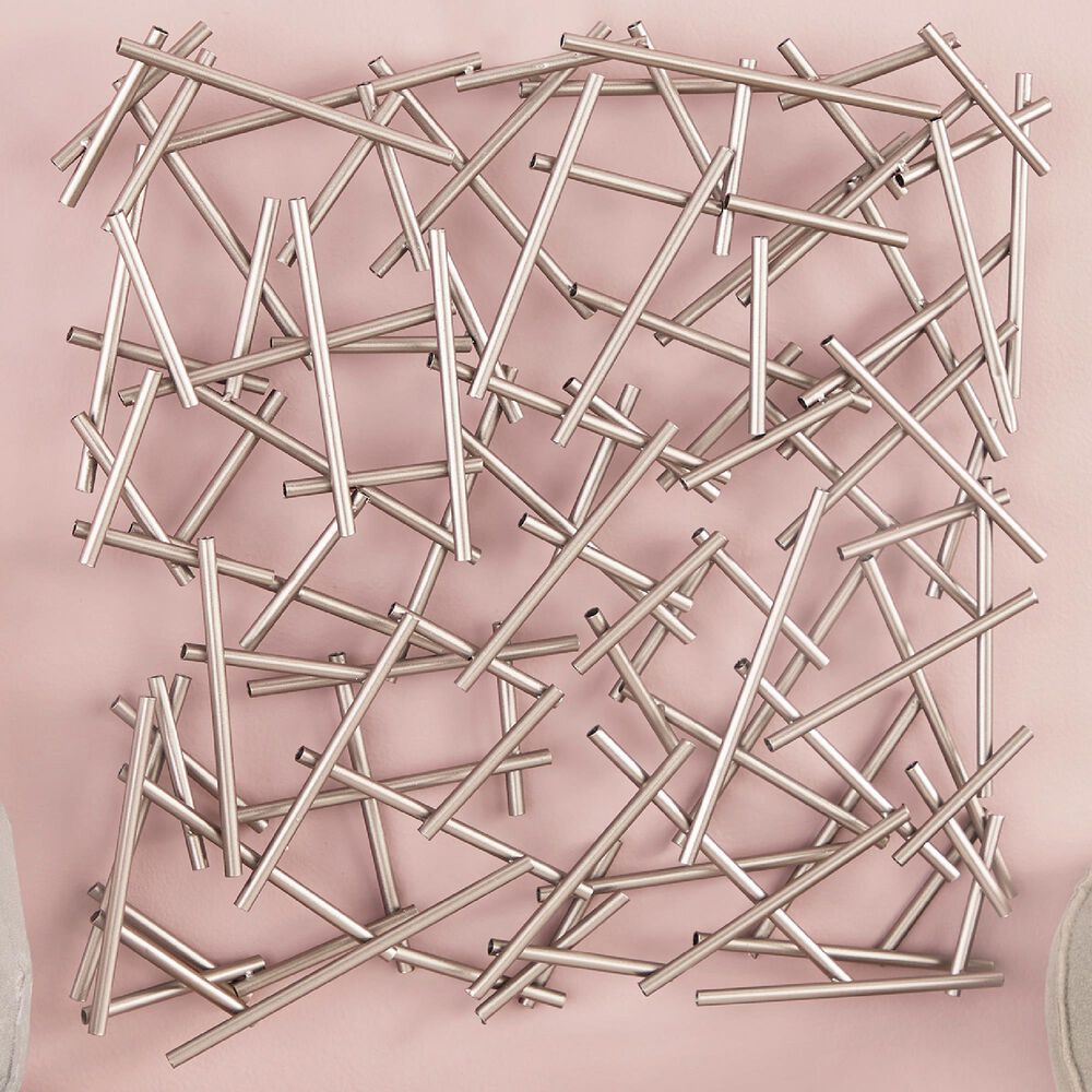 Maple and Jade 20&quot; x 20&quot; Wall Decor in Silver, , large