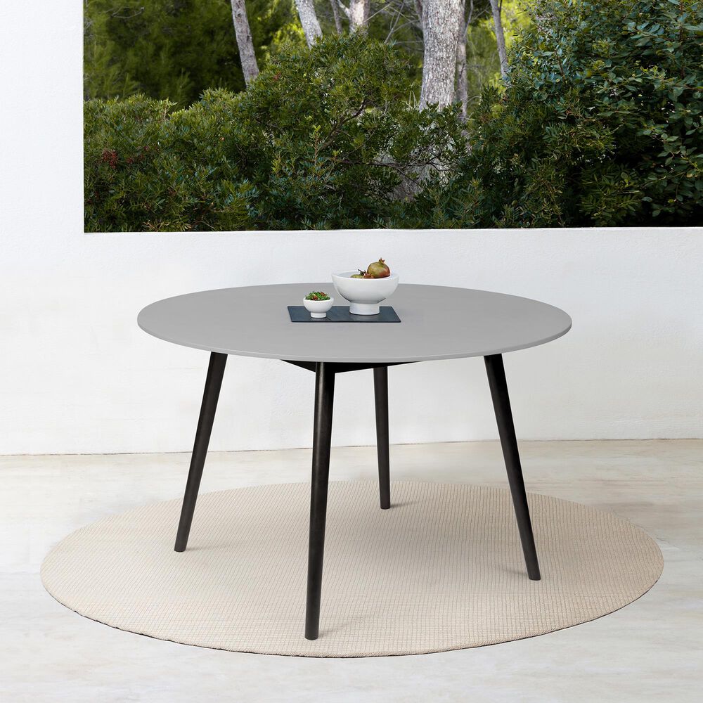 Blue River Kylie 47" Outdoor Round Dining Table in Grey and Dark Eucalyptus, , large
