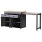 HOMLUX 75" Kitchen Island with Extendable Dining Table in Grey, , large