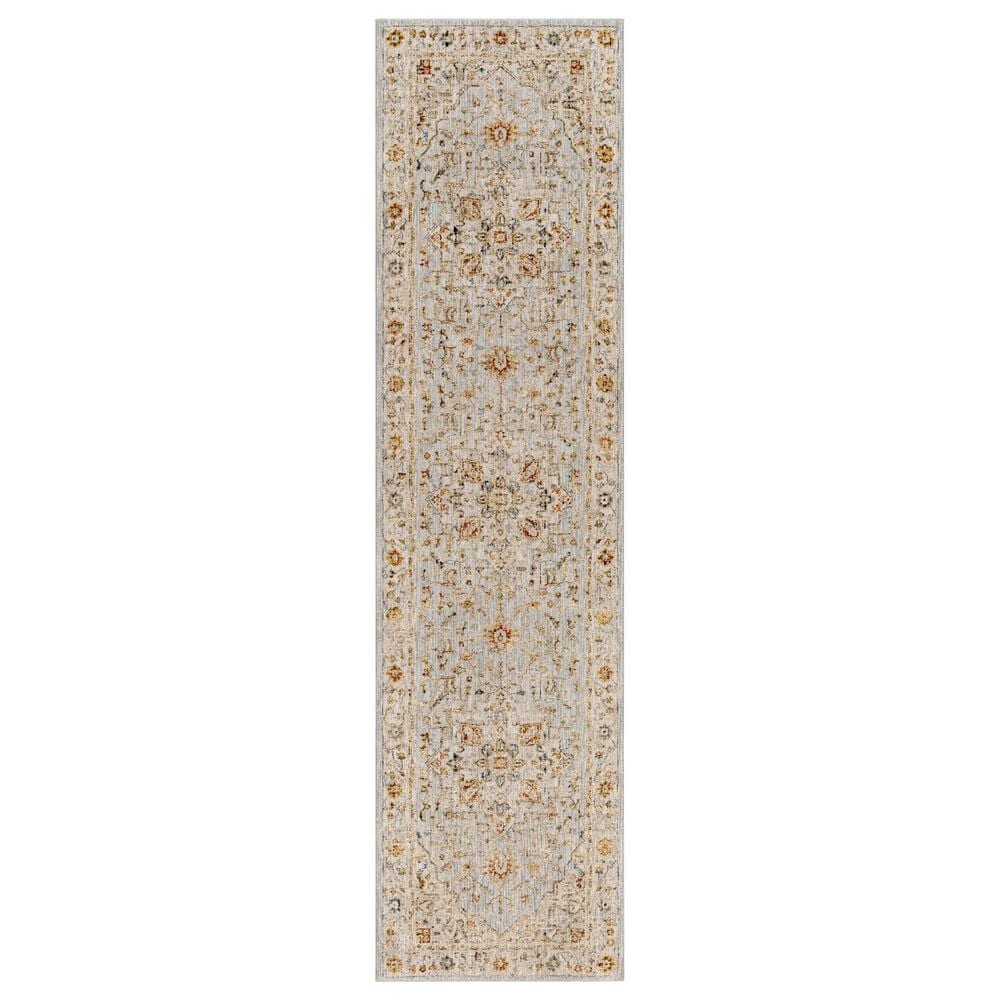 Surya Reina Light Gray, Cream, Denim, Mustard, Rust, Olive and Light Brown 2"7" x 7"3" Runner, , large
